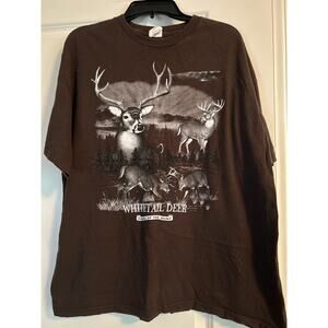 VGUC Deltra Pro Weight Men's 2XL White Tail Deer T-Shirt Hunting Short Sleeve
